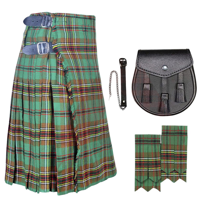 Men's Traditional Tara Murphy 8 Yard Scottish Kilt Outfit with Sporran & Flashes