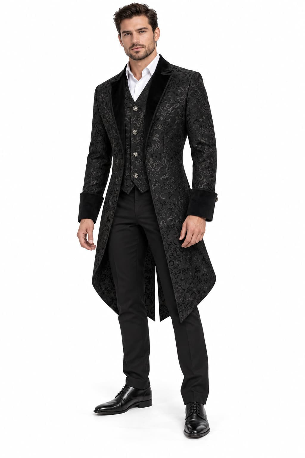 Men’s Black Gothic Steampunk Tailcoat | Victorian Style Coat
