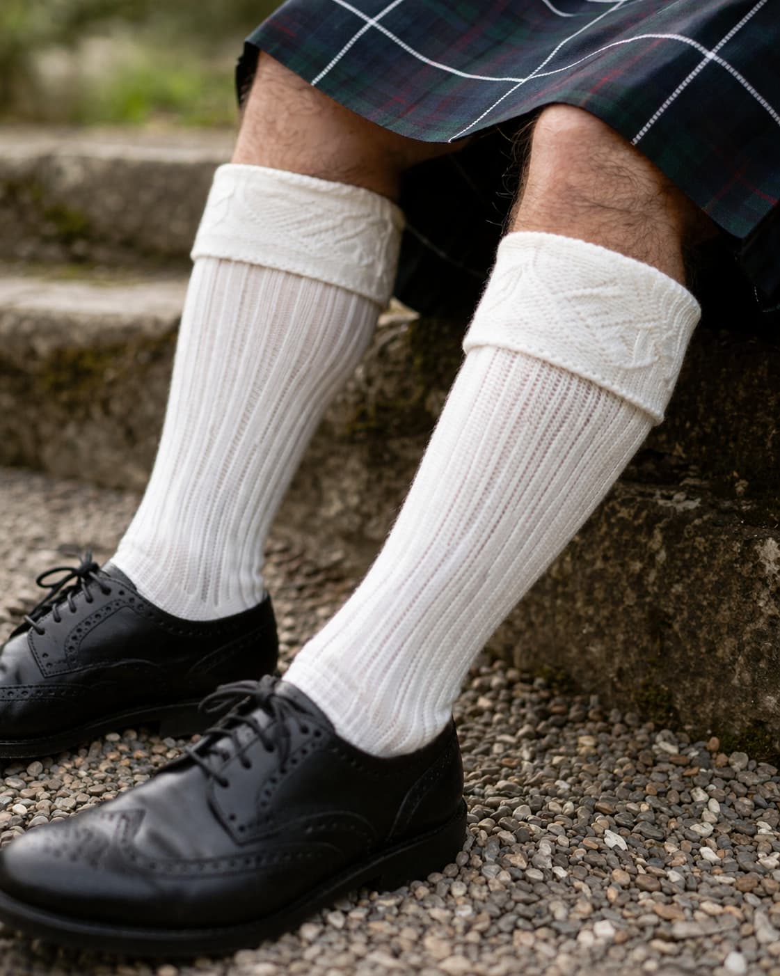 Men’s Scottish Kilt Hose Socks – Wool Blend Traditional Highland Knee High Socks