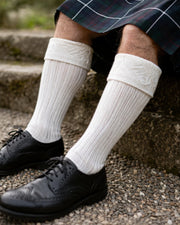 Men’s Scottish Kilt Hose Socks – Wool Blend Traditional Highland Knee High Socks