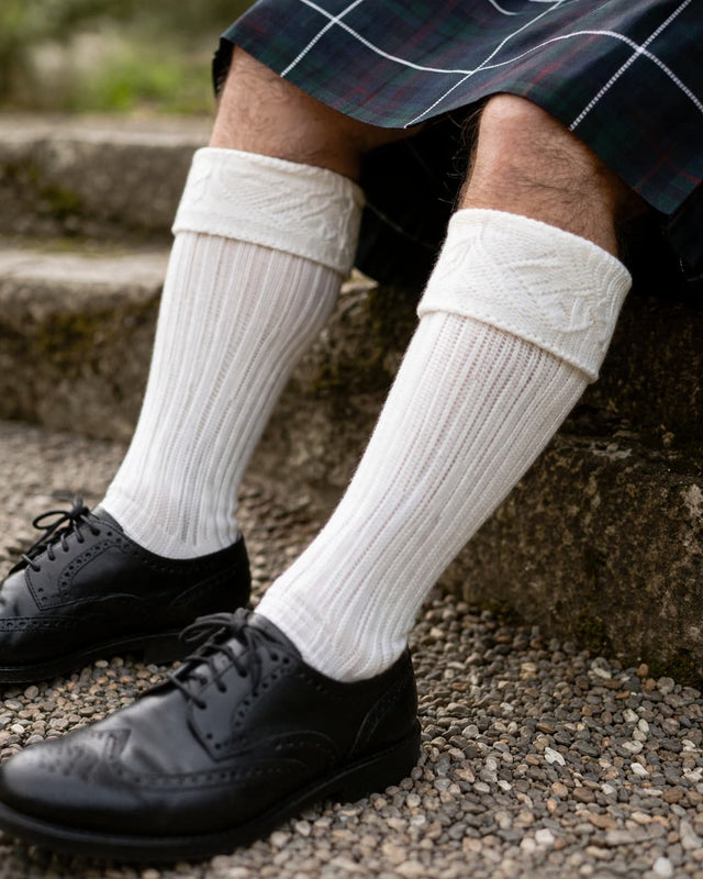 Men’s Scottish Kilt Hose Socks – Wool Blend Traditional Highland Knee High Socks