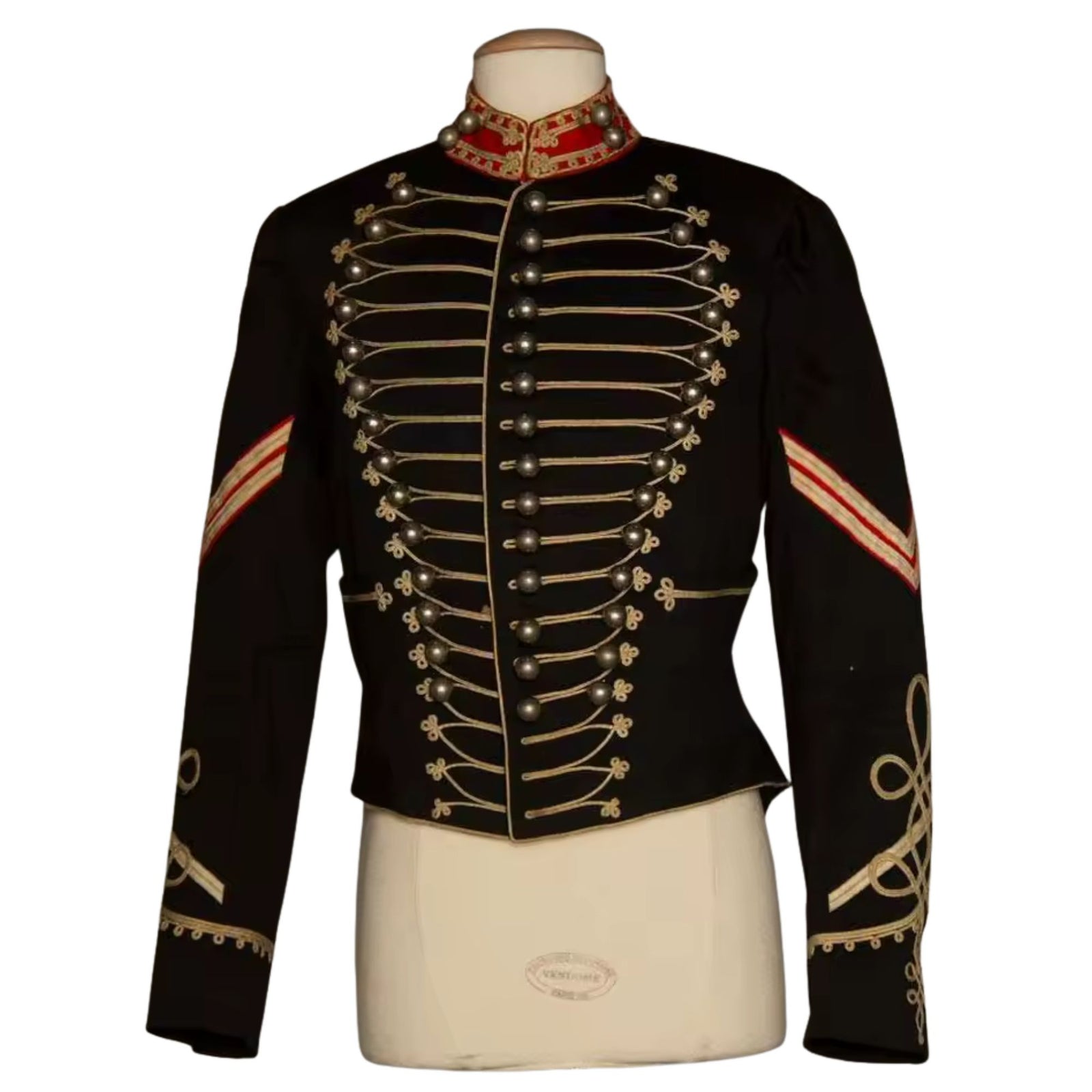 Military Hussar Black Coat Fashion Military Officer Jacket Uniform Vintage Gothic Jacket Custom Made Order