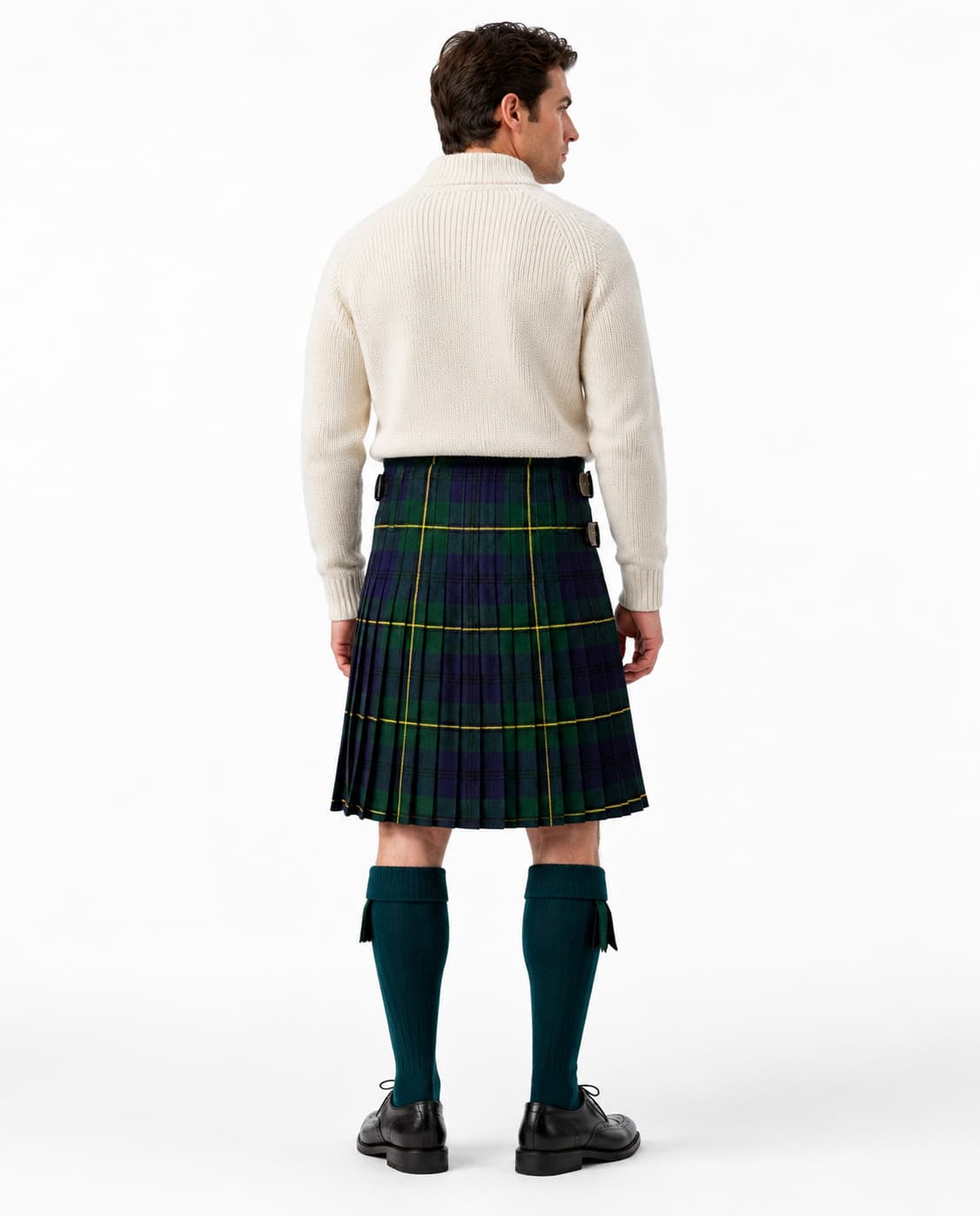 8 Yard Clan Johnstone Modern Tartan Kilt for Men – Traditional Scottish Highland Kilt