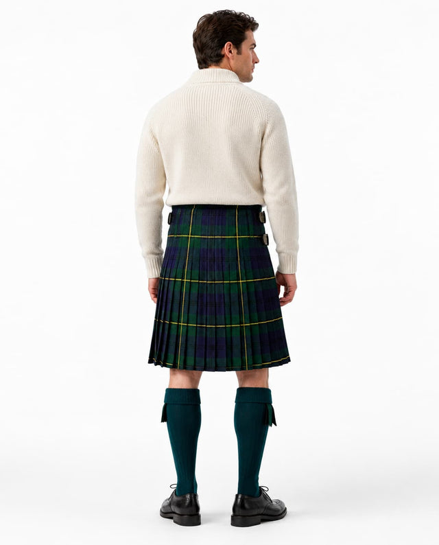8 Yard Clan Johnstone Modern Tartan Kilt for Men – Traditional Scottish Highland Kilt