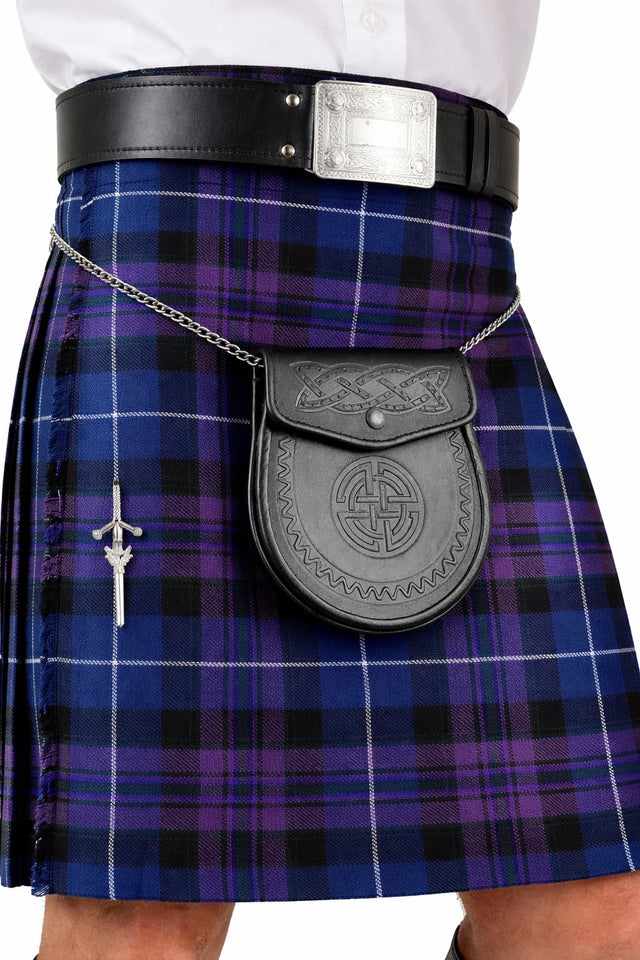 Men’s Scottish Kilt Outfit Set 6 in 1 – Traditional Highland Tartan Kilt, Sporran, Belt & Accessories (UK Stock)