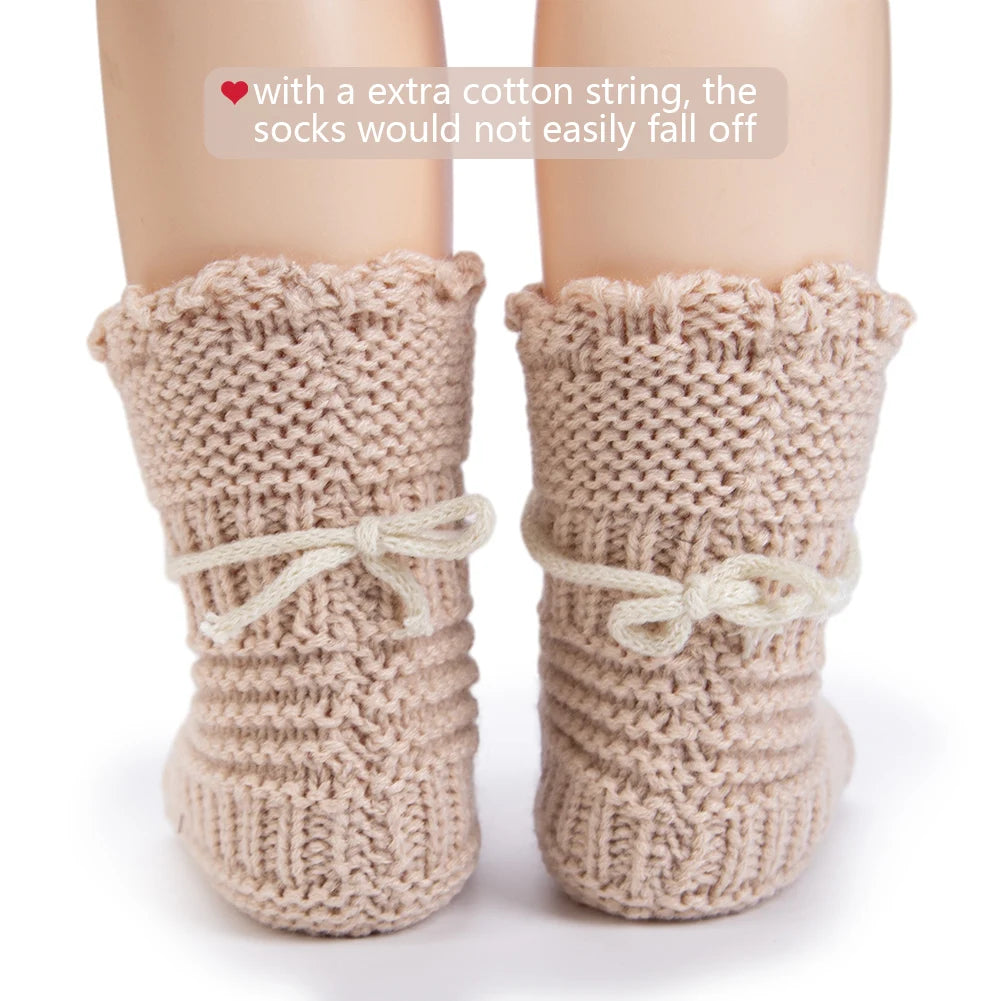 Handmade Baby Knit Booties 0-12 Months – Soft Crochet Infant Socks, Warm Newborn Walking Shoes for Boys & Girls