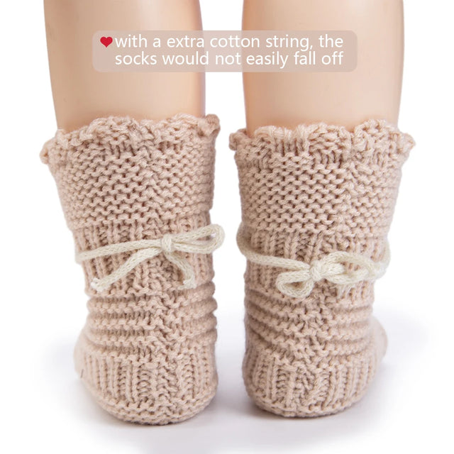 Handmade Baby Knit Booties 0-12 Months – Soft Crochet Infant Socks, Warm Newborn Walking Shoes for Boys & Girls