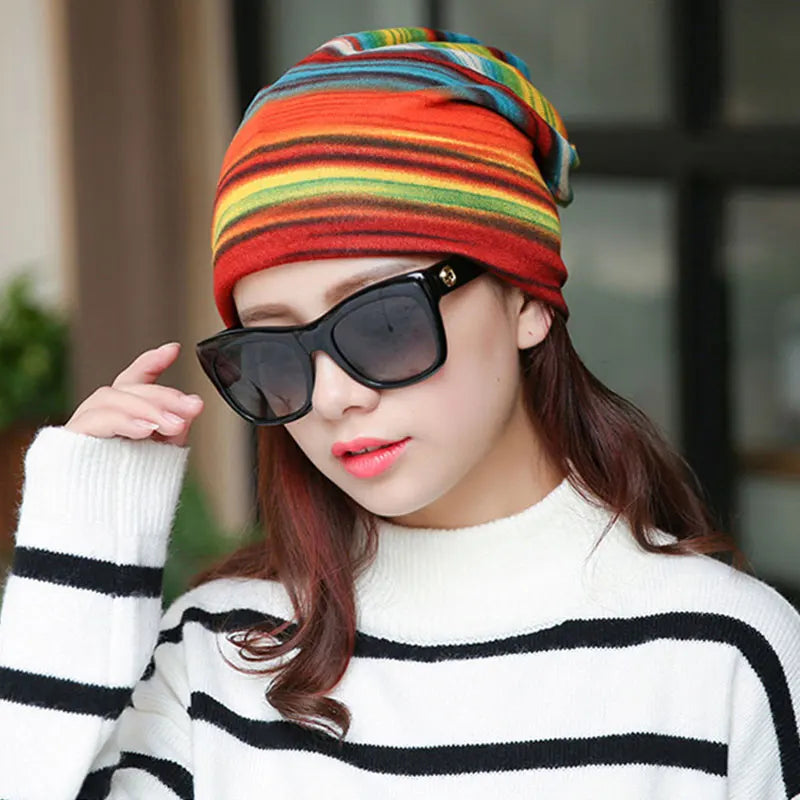 Autumn Winter Beanie Hat Men Women Thin Knitted Hats Skullies Beanies Flannel Warm Bonnet Unisex Multifunction Hedging Cap