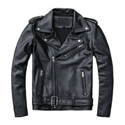 Black leather jacket with zippers on a white background
