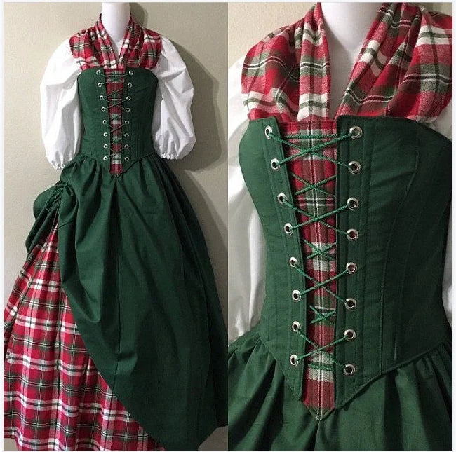Outlander Claire Fraser Cosplay Dress – Highland Medieval Scottish Costume for Women