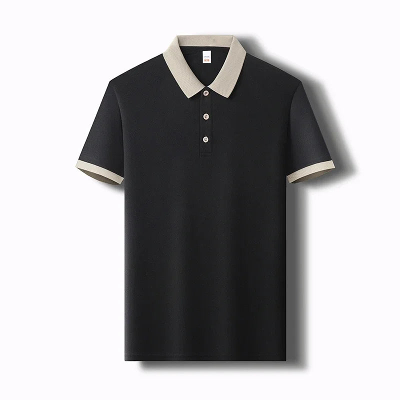 Men's Solid Color Casual Polo Shirt – Short Sleeve Summer Fashion Comfortable