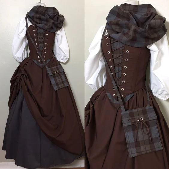 Outlander Claire Fraser Cosplay Dress – Highland Medieval Scottish Costume for Women