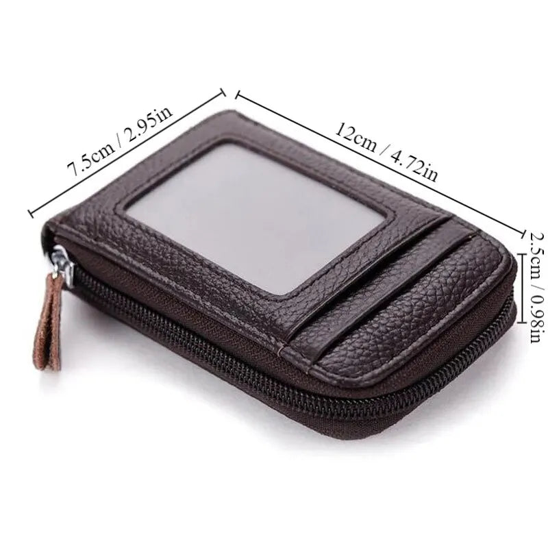 Korean Style Unisex Card Holder – Zipper Short Wallet | Portable Bank & Business Card Organizer