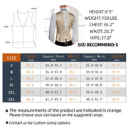 Men’s Corset Waistcoat Vest – Beige Floral, Lace-Up Boned Vest, Adjustable Waist Trainer Style Formal Dress Vest for Wedding, Party, Stage