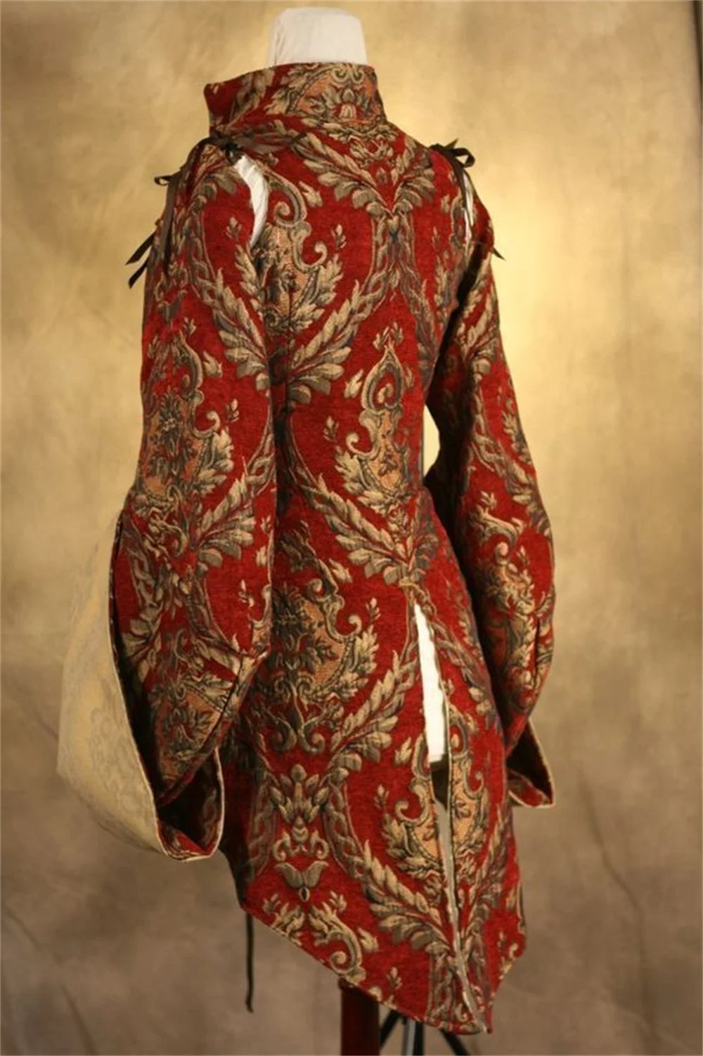 Women’s Renaissance Gothic Pirate Steampunk Corset Coat Vest Jacket with Detachable Sleeves