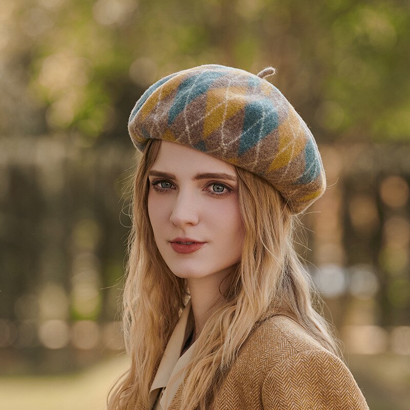 Wool Beret for Women Cashmere Caps