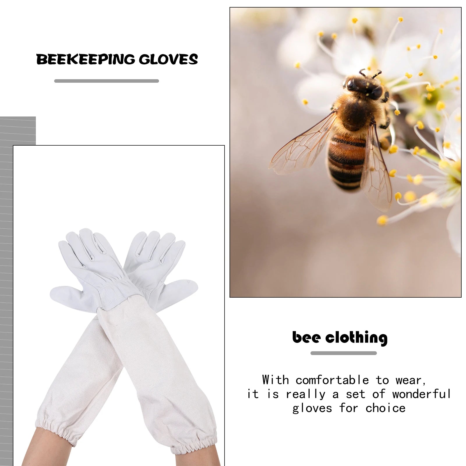 Lightweight Durable Beekeeping Gloves Set – Safety Work Gloves for Beekeeping, Gardening & Industrial Use
