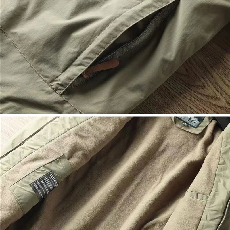 Waterproof Fleece Lined Warm Jacket Outdoor Hiking Trekking Jacket With Hood