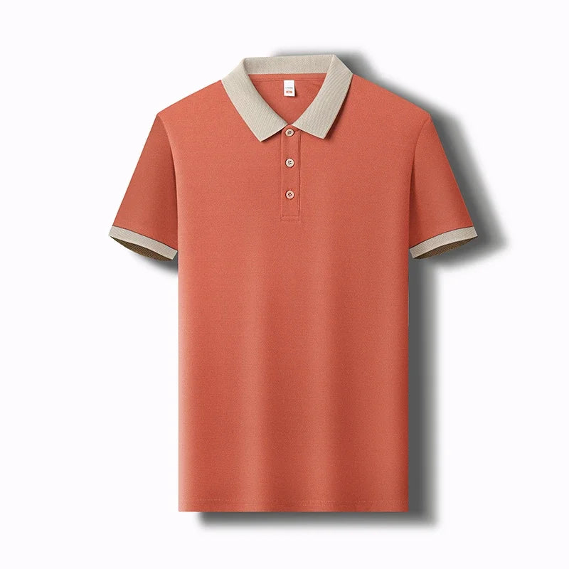Men's Solid Color Casual Polo Shirt – Short Sleeve Summer Fashion Comfortable