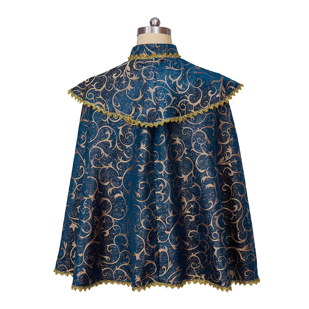 Unisex Medieval Renaissance Nobles Prince Cloak Luxurious Vintage Noble Cape