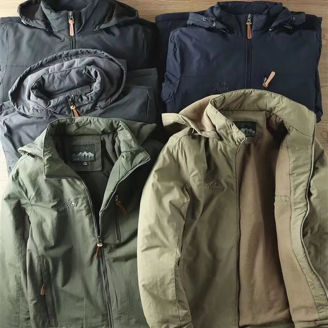 Waterproof Fleece Lined Warm Jacket Outdoor Hiking Trekking Jacket With Hood