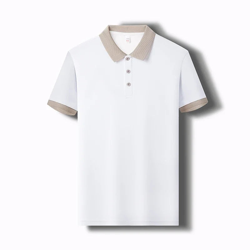 Men's Solid Color Casual Polo Shirt – Short Sleeve Summer Fashion Comfortable