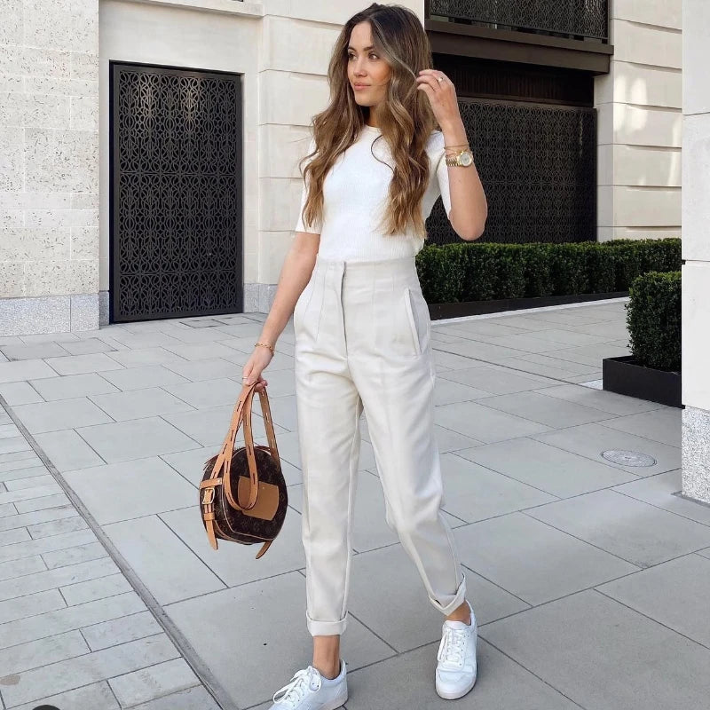 High waist Pants for Women Formal Pants Office outfits Pencil Trousers