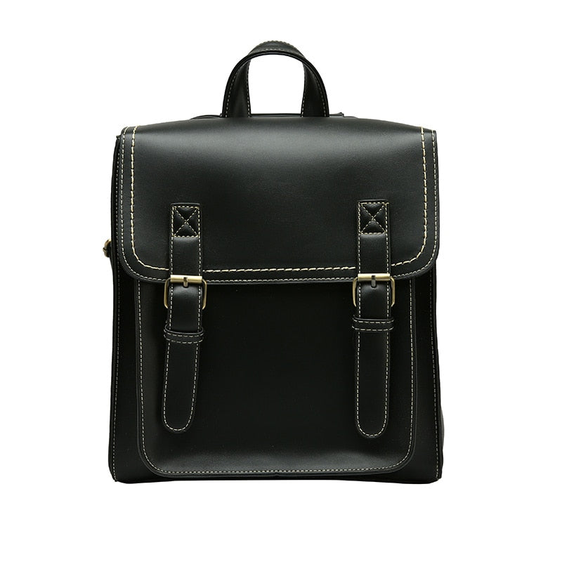 Vintage Backpack Female Pu Leather Bag Backpack Fashion School Bag