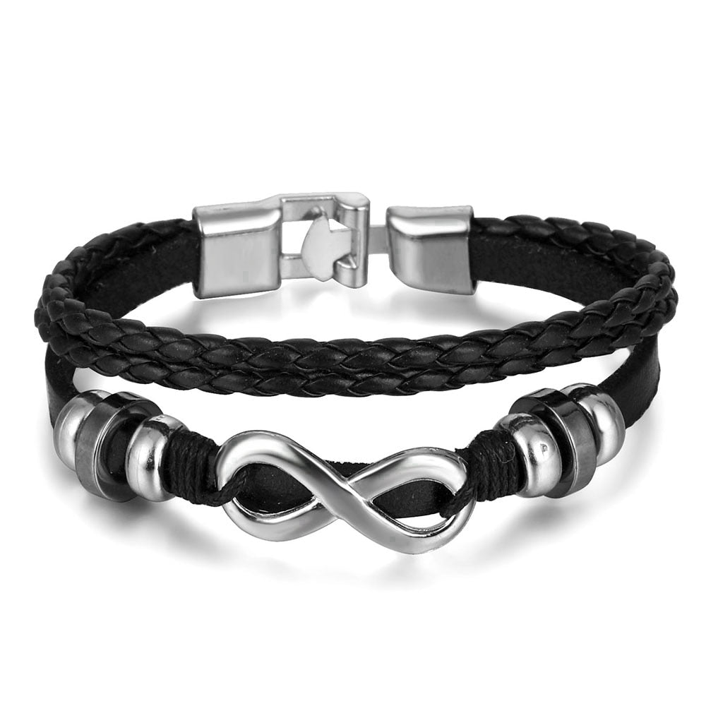 Vintage Gothic Punk Moon Star Metal Multilayer Leather Bracelet Unisex Leaf Bracelets