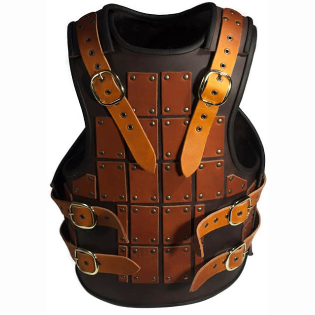 Medieval Brown and Beige leather Mercenarie Brigandine Armor, Viking SCA