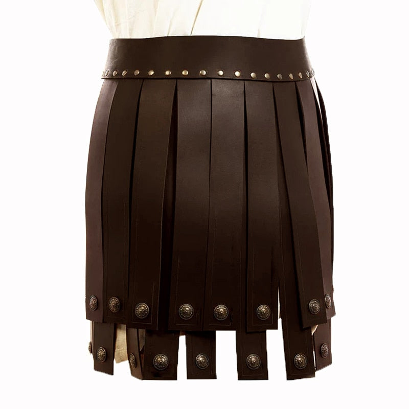 Greek Roman Gladiator PU Leather Battle Kilt Medieval Warrior Legion Men Belt Armor LARP
