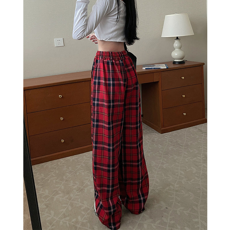 Women Gothic Wide Leg Sweatpants Royal Stewart Pants Trousers