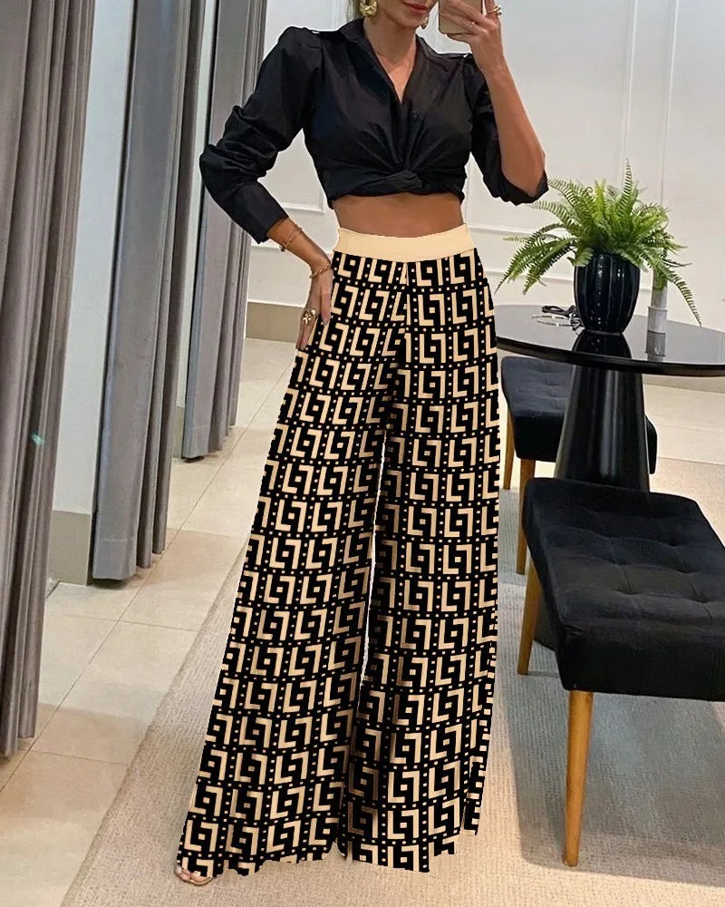 Women High Waist spring summer Long Pant  Wide Leg Trousers