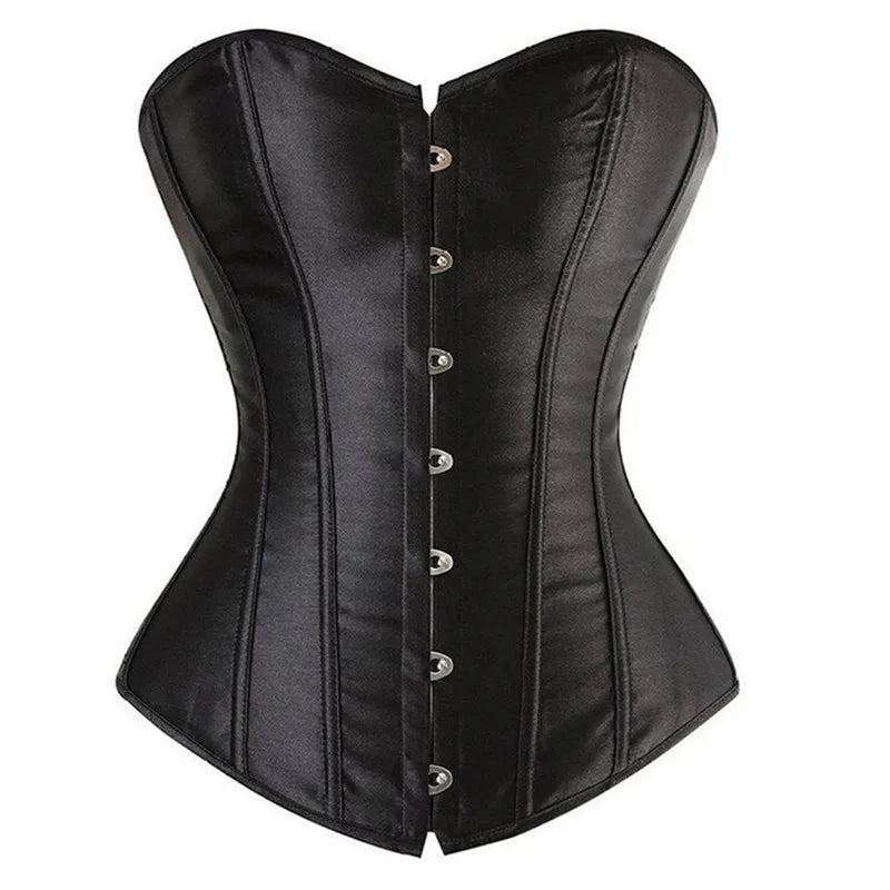 Corset Top Bustier Overbust Women Satin Lingerie Corselet