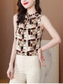 Women Elegant Chiffon Sleeveless Summer Blouse