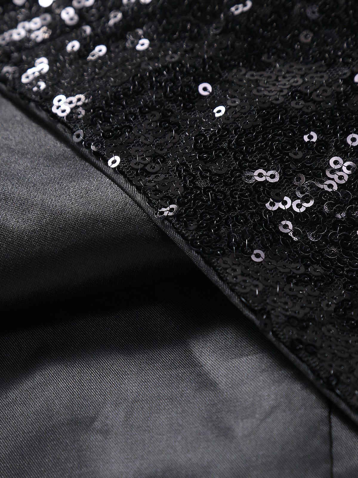 Men’s Black Sequin Waistcoat – Formal Party Vest with Satin Lapel for Wedding, Prom, Stage, Show