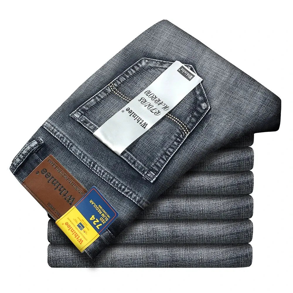 Men's Denim Jeans Casual Straight Stretch Fashion Classic Trouser