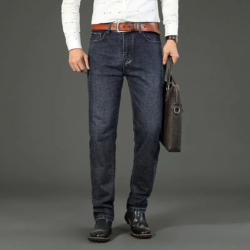 Men's Denim Jeans Casual Straight Stretch Fashion Classic Trouser