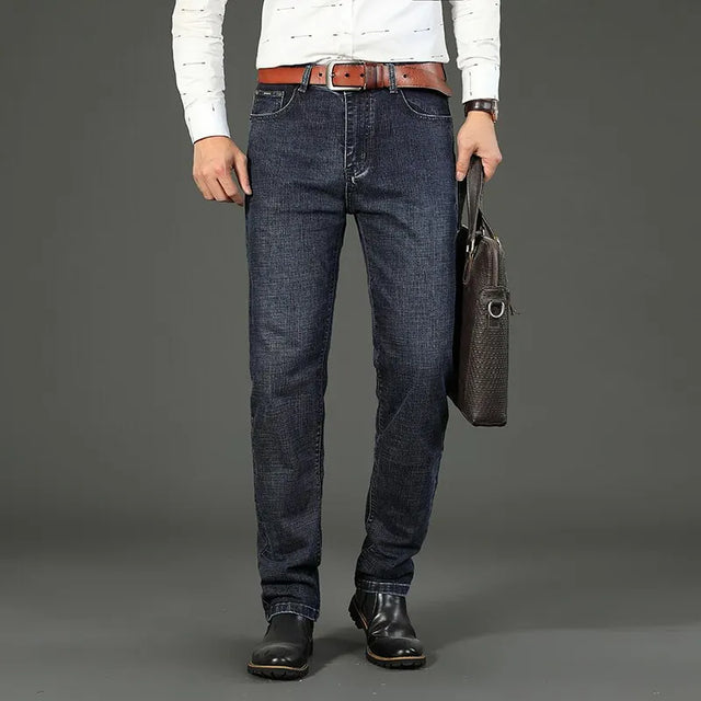 Men's Denim Jeans Casual Straight Stretch Fashion Classic Trouser