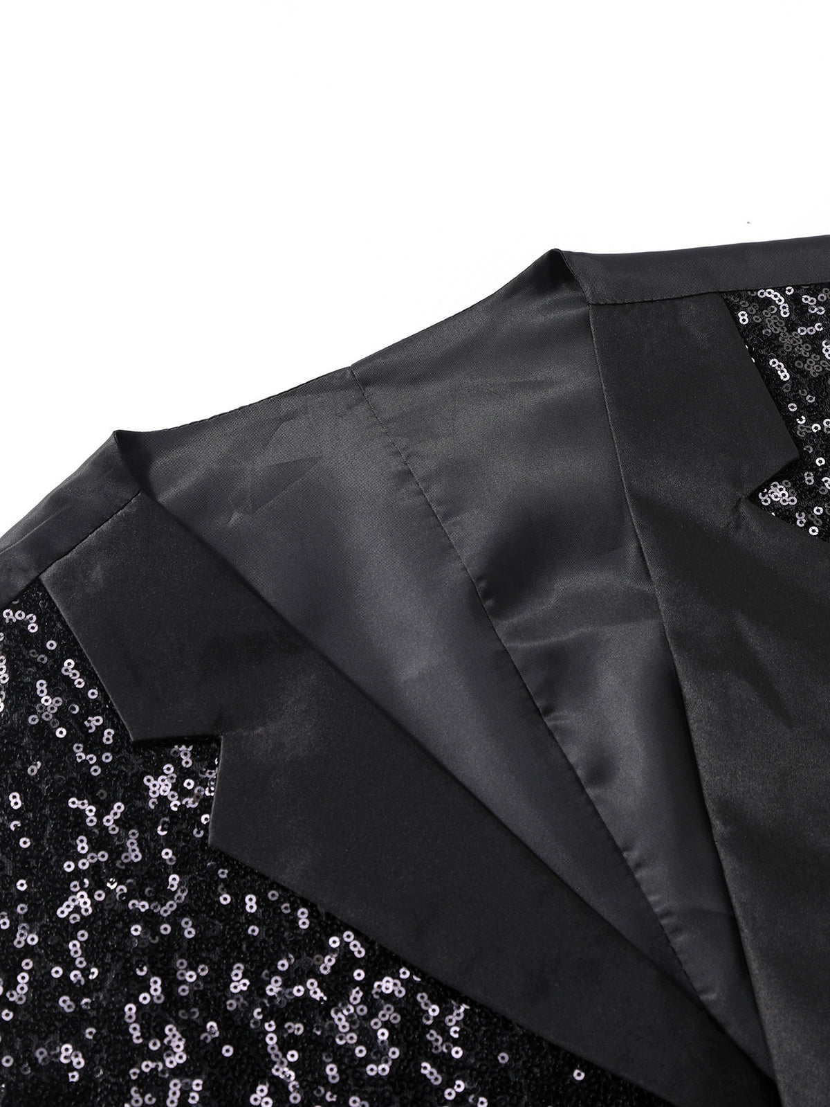 Men’s Black Sequin Waistcoat – Formal Party Vest with Satin Lapel for Wedding, Prom, Stage, Show
