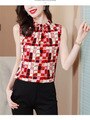 Women Elegant Chiffon Sleeveless Summer Blouse