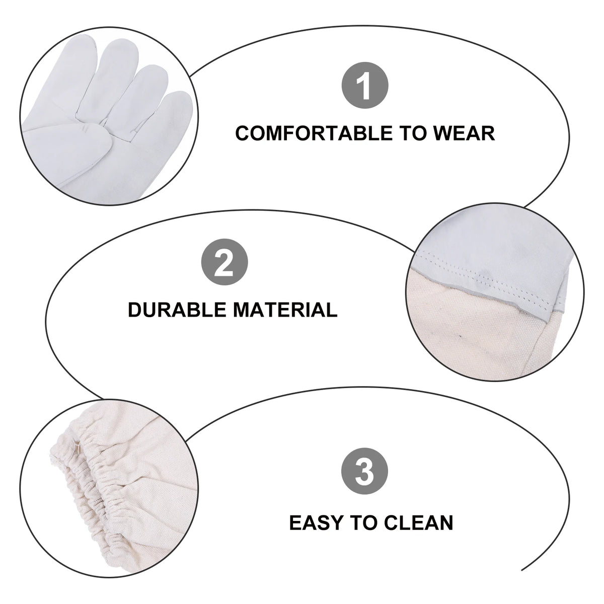 Lightweight Durable Beekeeping Gloves Set – Safety Work Gloves for Beekeeping, Gardening & Industrial Use