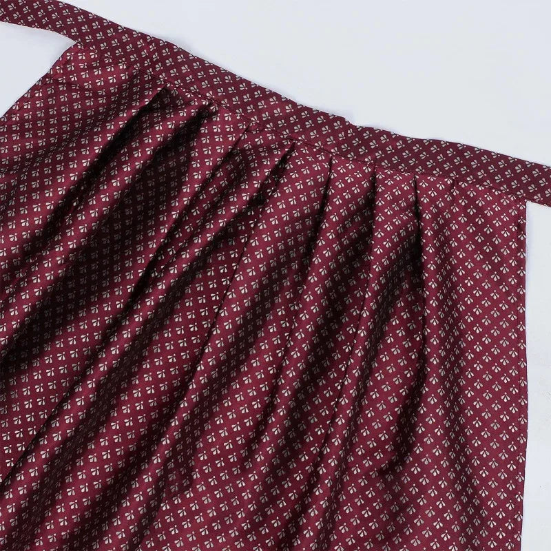 Women’s Burgundy Velvet Dirndl Dress – Bavarian Oktoberfest Costume with Patterned Apron