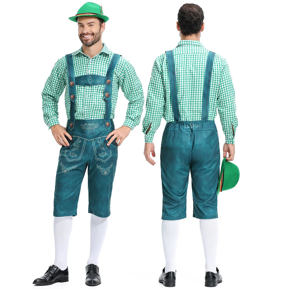 Men's German Munich Oktoberfest Lederhosen Suspenders Costume Bavarian POLYESTER