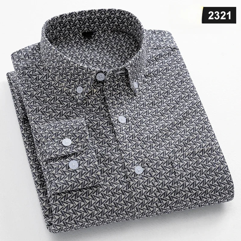 Men's slim fit shirt 100% cotton long-sleeve shirts plaid