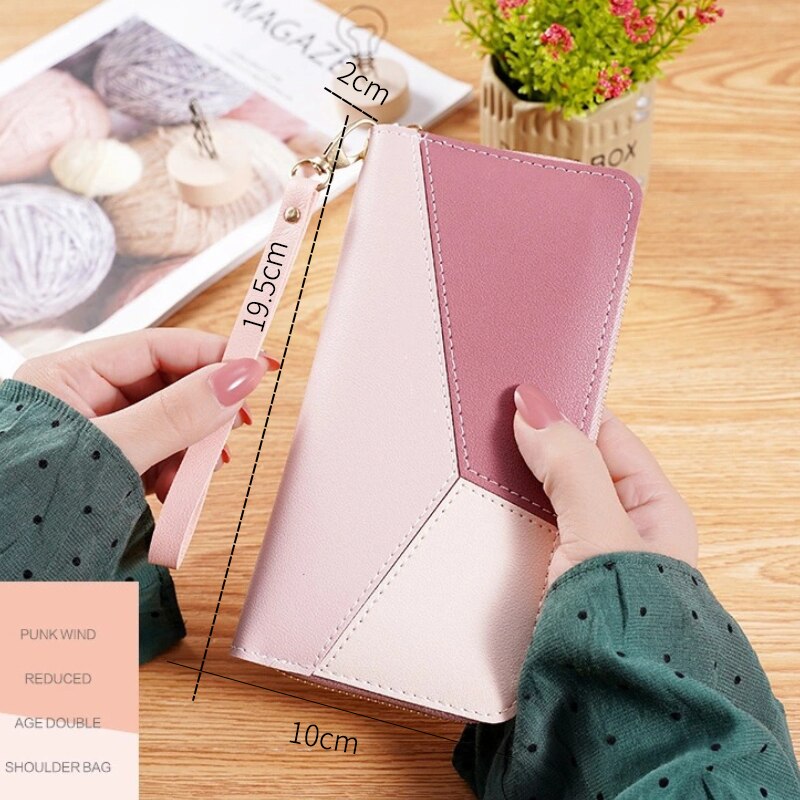 Womens Clutch Wallet Long Style Zipper Tassel Large Capacity Wallet Phone Bag