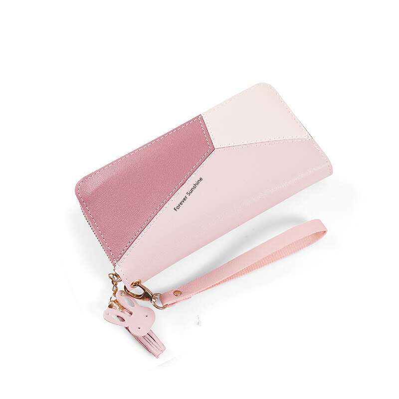Womens Clutch Wallet Long Style Zipper Tassel Large Capacity Wallet Phone Bag