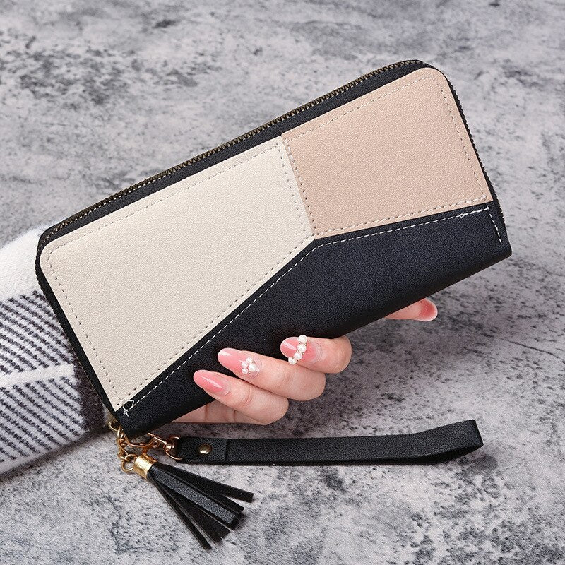 Womens Long Purses Handbags Coin Purse Cards Holder PU Leather Billfold Wallet