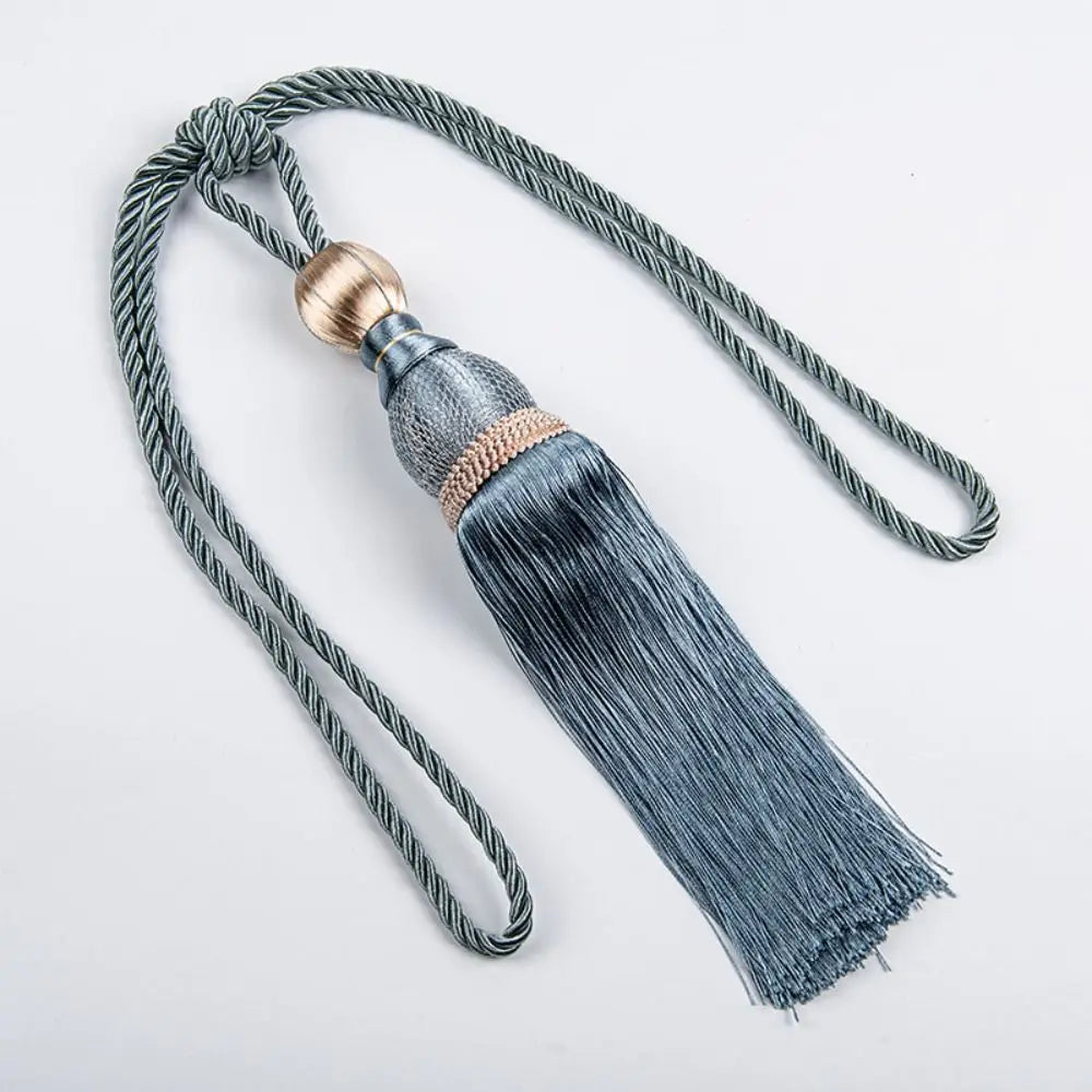 Curtain Tassel Tiebacks – Punch-Free Polyester Yarn Tassel with Gold Wire & Decorative Hanging Balls – Multicolor Window Drapery Holdbacks