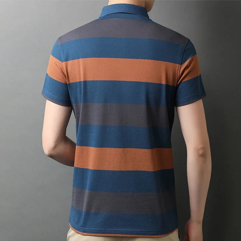 Men's short sleeved polo shirt, summer breathable and comfortable top